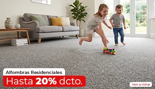 Alfombras residenciales, hasta 20% de descuento