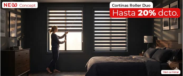 Cortinas roller dúo, hasta 20% de descuento